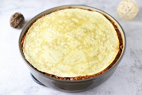 Mexikanische Tortilla-Lasagne aus der Stoneware rund von Pampered Chef®