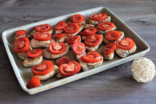 Schlemmerplatte mit Pute, Tomate und Mozzarella vom Ofenzauberer