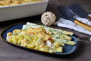Spargel-Kartoffel-Gratin aus der Ofenhexe von Pampered Chef®