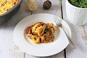 Tortellini-Auflauf mit Champignons in der Ofenhexe von Pampered Chef®