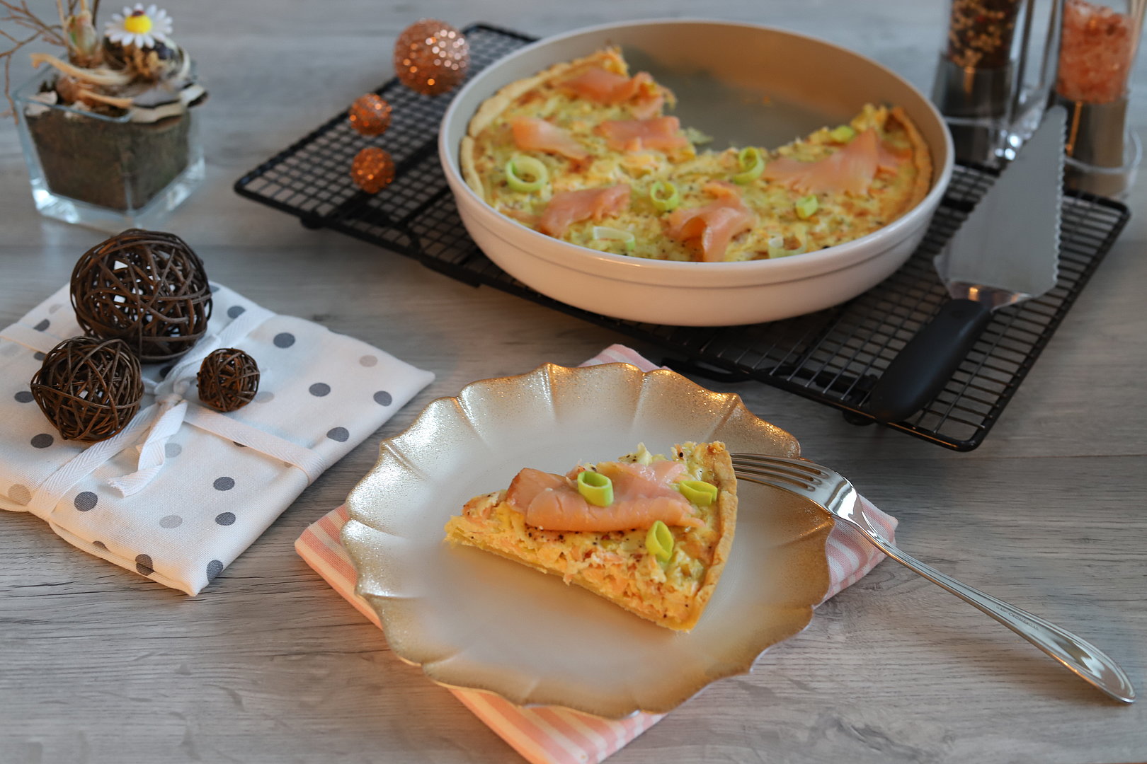 Lachskuchen mit Lauch aus der runden Ofenhexe von Pampered Chef®