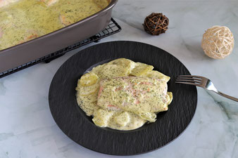 Lachs-Kartoffel-Töpfchen in der Ofenhexe von Pampered Chef®